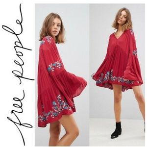 Free People embroidered mini dress